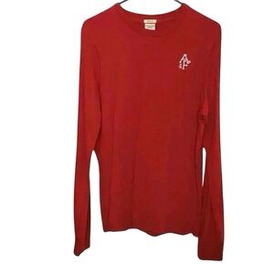 Abercrombie & Fitch Red Muscle Fit Long Sleeve Shirt Mens Large Y2K Vintage A&F